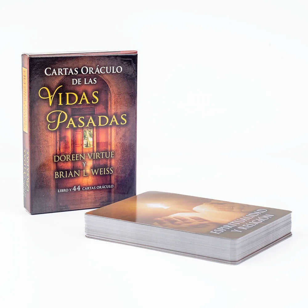 💗 Past Life Oracle Cards – 44-Card Spanish Tarot Deck for Divination & Fortune Telling
