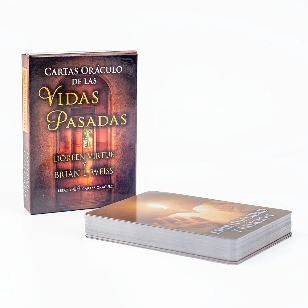 Past Life Oracle Cards - 44-Card Spanish Tarot Deck for Divination and Fortune Telling