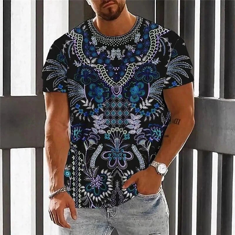 ✨ The Luxury Retro Ethnic Edition: Premium Men’s 3D Printed T-Shirt – High-Definition Colorful Tribal Graphic Print, Breathable Quick-Dry Performance Fabric, and Sophisticated Oversized Luxury Streetwear Tee Tshirt-YSY46986