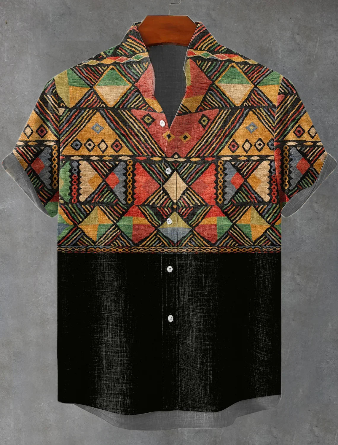 🌍 The Ancestral Ethno-Street Masterpiece: Premium Men's Vintage African Tribal Shirt – High-Definition Ethnic Graphic Print, Ultra-Breathable Lightweight Fabric, and Sophisticated Retro Holiday Silhouette BDS422