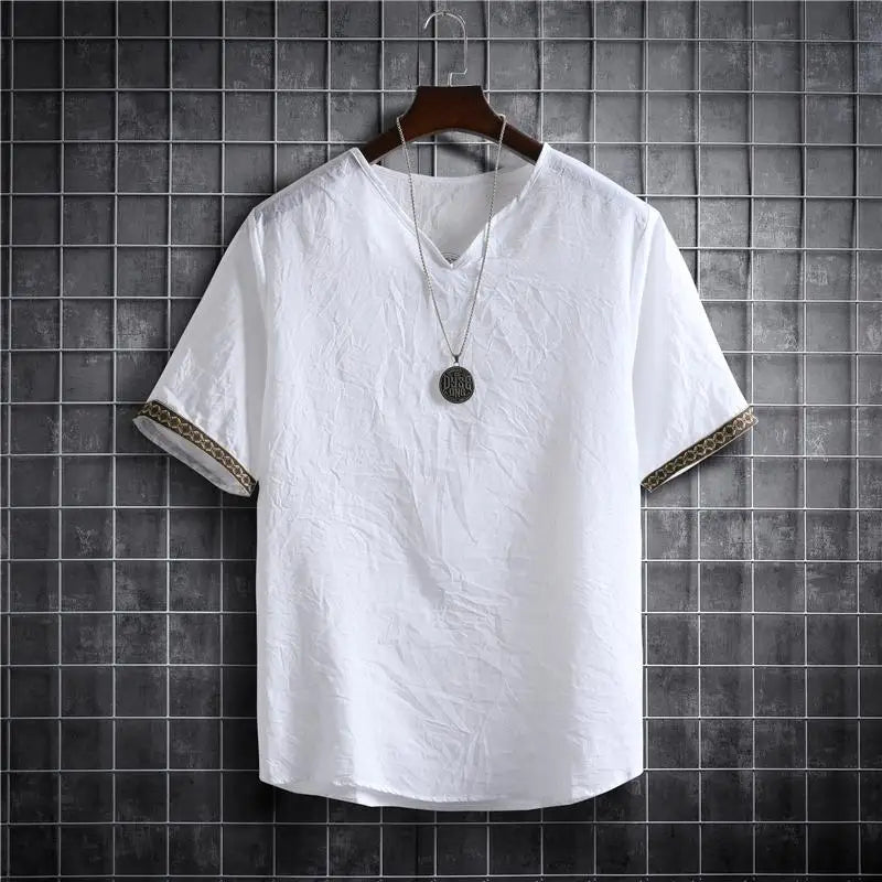 ✨ The Seoul Minimalist: Premium Men’s Plus Size Hawaiian Shirt (M-5XL) – Ultra-Lightweight Solid Color Fabric, Korean "Clean Fit" Aesthetic, and Breathable Short-Sleeve Casual Button-Down White Shirt