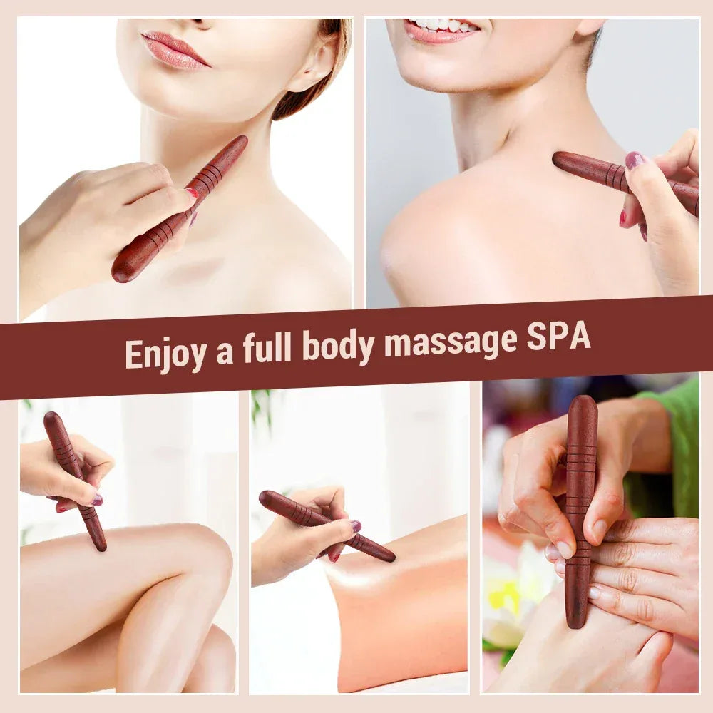 Multifunctional Wooden Massage Stick – Natural Wooden Acupoint Therapy and Meridian Relaxation Tool for Full Body Muscle Relief