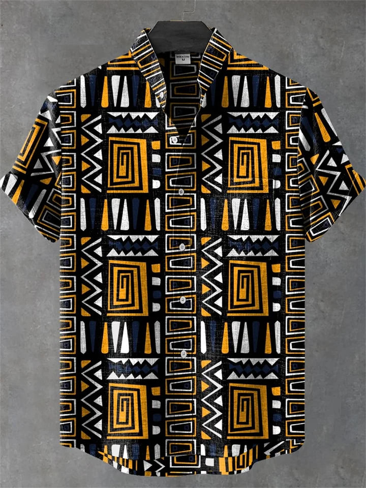 🌿 The Absolute Pure Linen 100%: Men’s Premium Hawaiian Shirt – Short-Sleeve Casual Fashion Print, 100% Organic Flax Linen, Ultra-Breathable Designer Summer Top