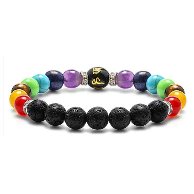 🧘‍♂️ 2pcs 7 Chakra Bracelets with Meaning Cards | Natural Crystal Healing Jewellery | Anxiety Relief & Energy Balancing | Mandala Yoga Bracelet | Gift for Men and Women