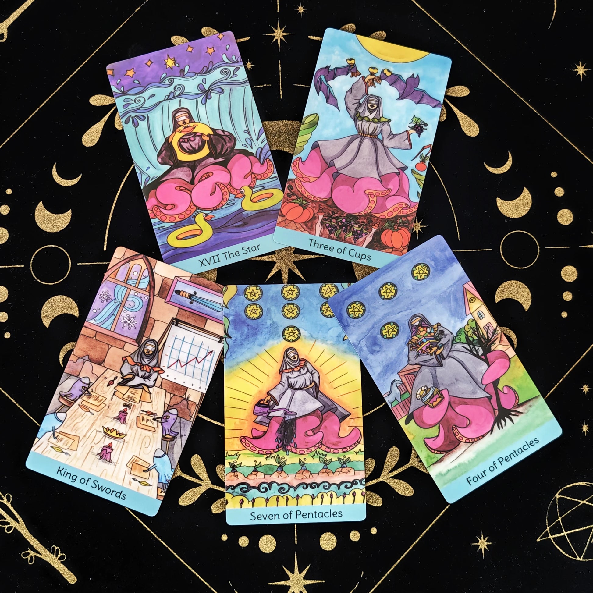 🔥12x7cm Sea Witch Tarot Deck | 78-Card English Visions Divination & Party Game Set