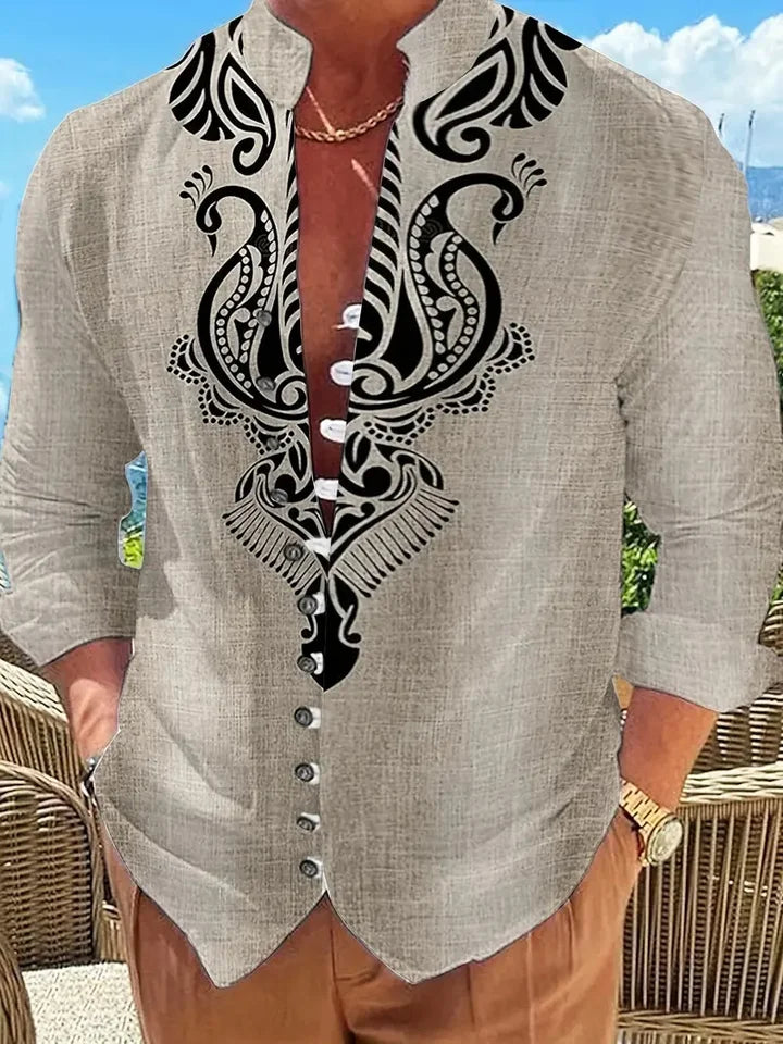 🎭 The Dual-Contrast 3D Edition: Premium Men’s Half-Color Floral Shirt – High-Definition 3D Split Graphic Print, Sophisticated Long-Sleeve Button-Down, and Modern-Fit Avant-Garde Evening Wear