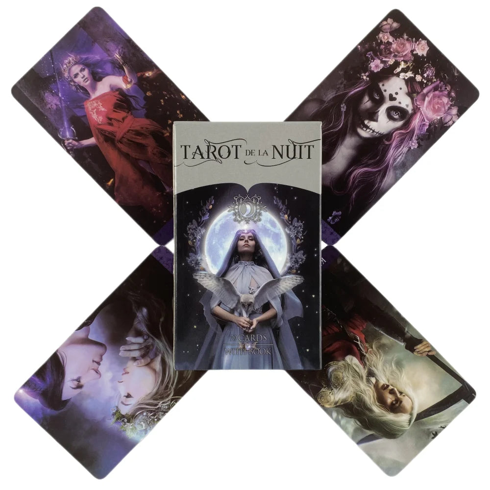 🌙 Tarot De La Nuit – 79-Card Deck with English Visions for Divination, Board Games, and Party Play