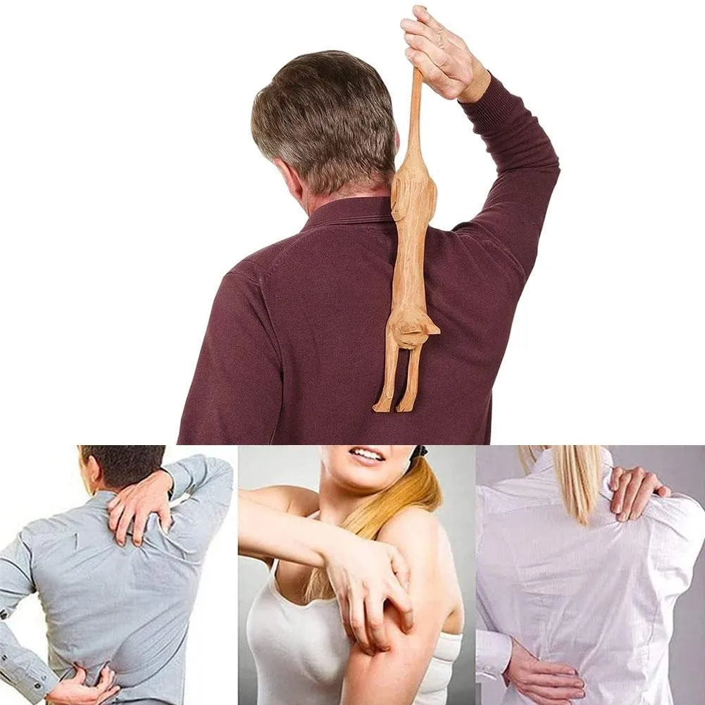 Cute Cat Shape Wooden Back Scratcher – Relaxing Claw Massage Tool for Itch Relief & Skin Protection﻿