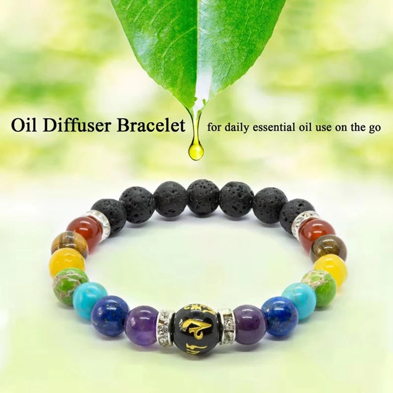 🧘‍♂️ 2pcs 7 Chakra Bracelets with Meaning Cards | Natural Crystal Healing Jewellery | Anxiety Relief & Energy Balancing | Mandala Yoga Bracelet | Gift for Men and Women