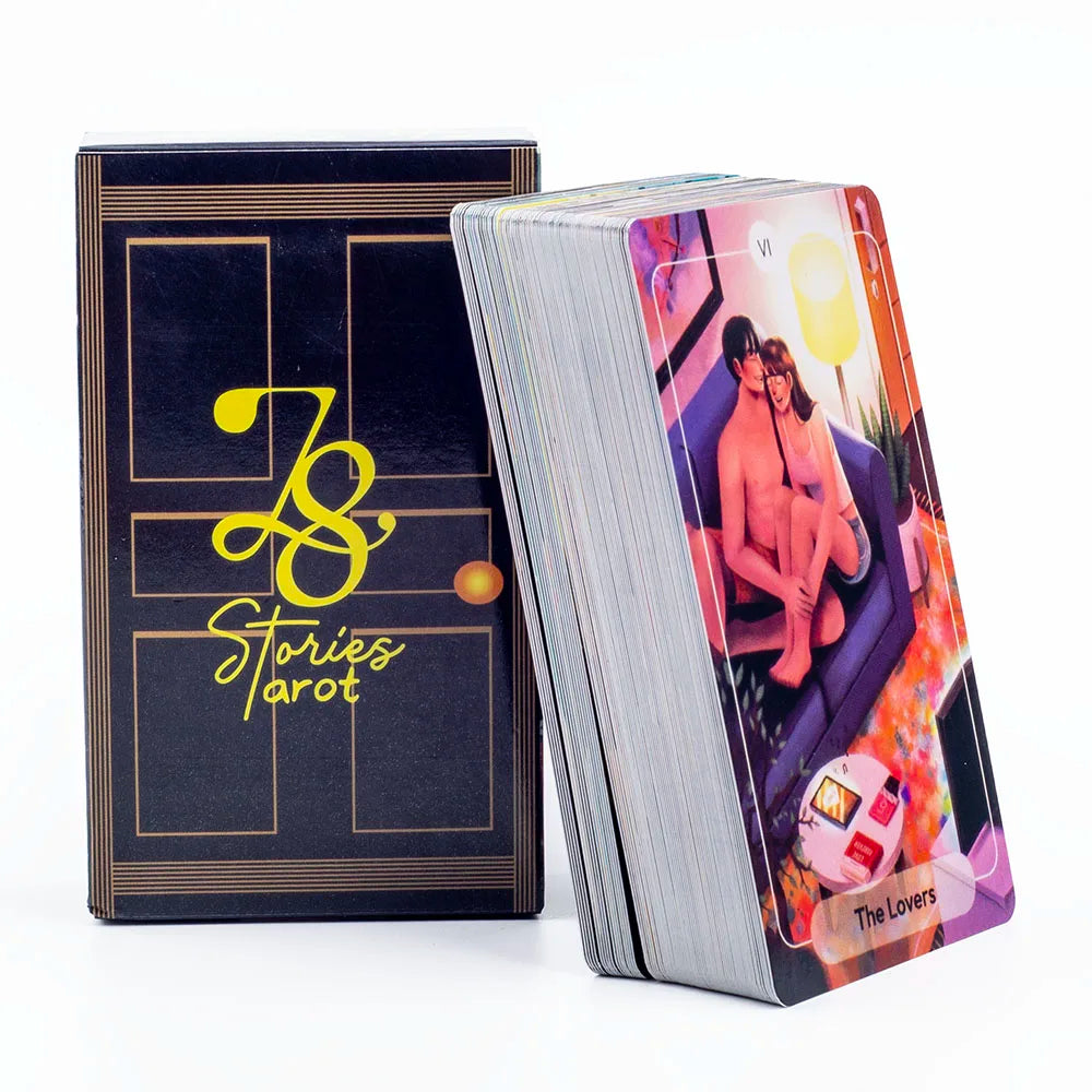 📖 78 Stories Tarot Deck – English Version Oracle Cards with PDF Guidebook | 79-Card Prophecy Deck for Family, Friends & Party Board Games