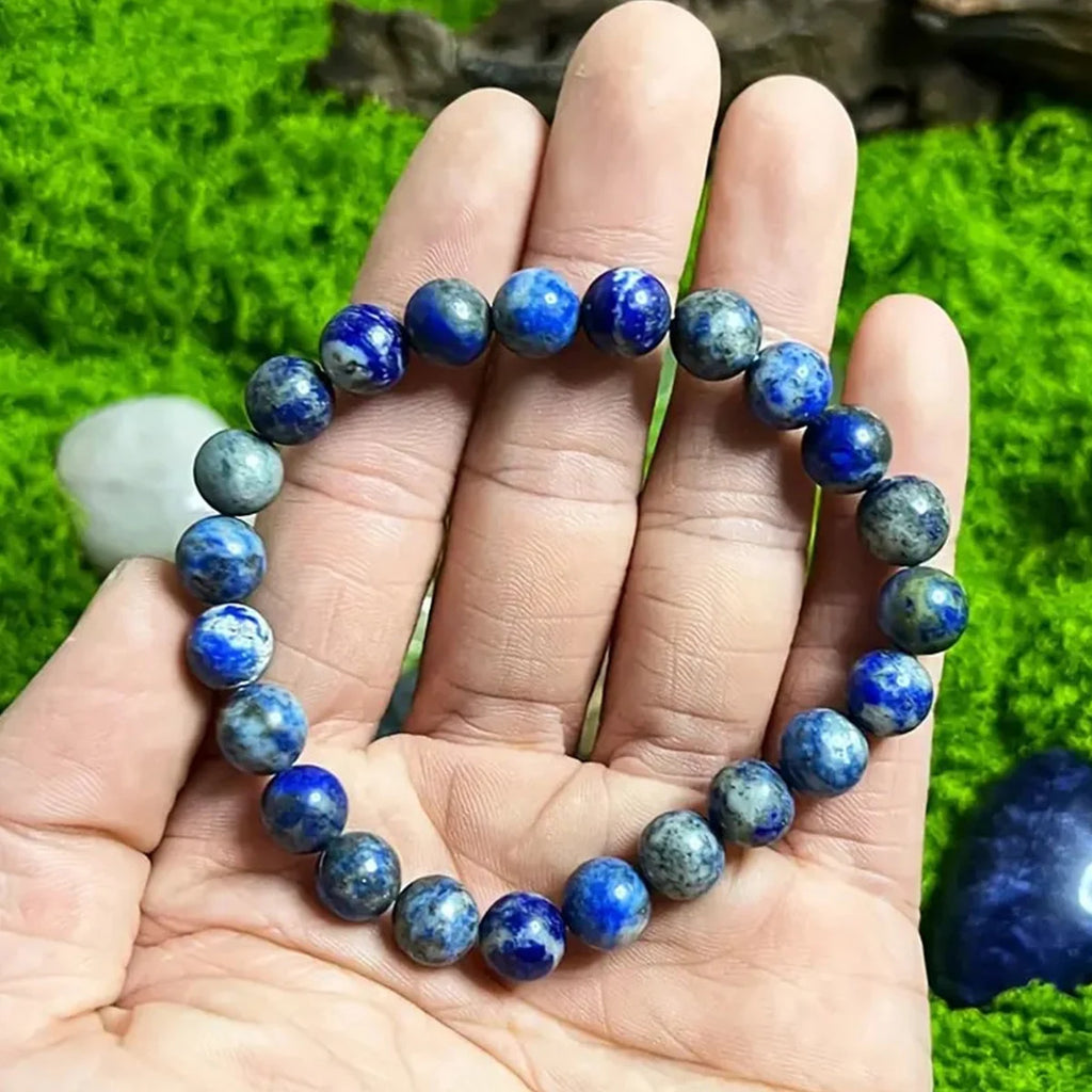 ✨ Unisex Lapis Lazuli Bracelet – 8mm Natural Stone Jewelry – Perfect Everyday Gift for Balance and Wisdom
