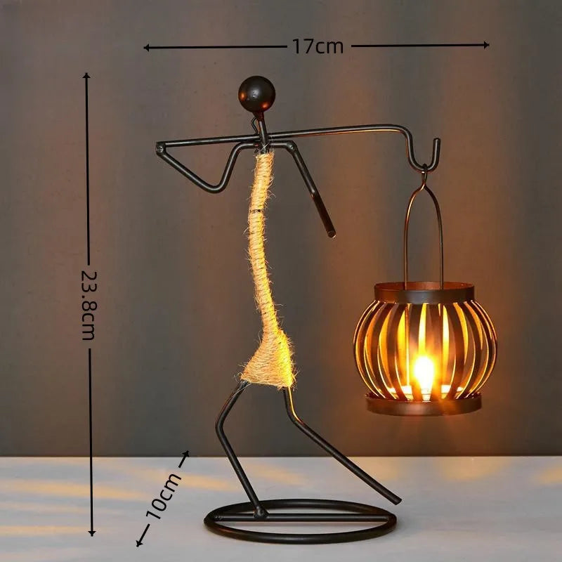 🕯️ Nordic Metal Candlestick – Abstract Character Sculpture Candle Holder | Handmade Figurines for Home Décor & Art Gifts | Free Shipping