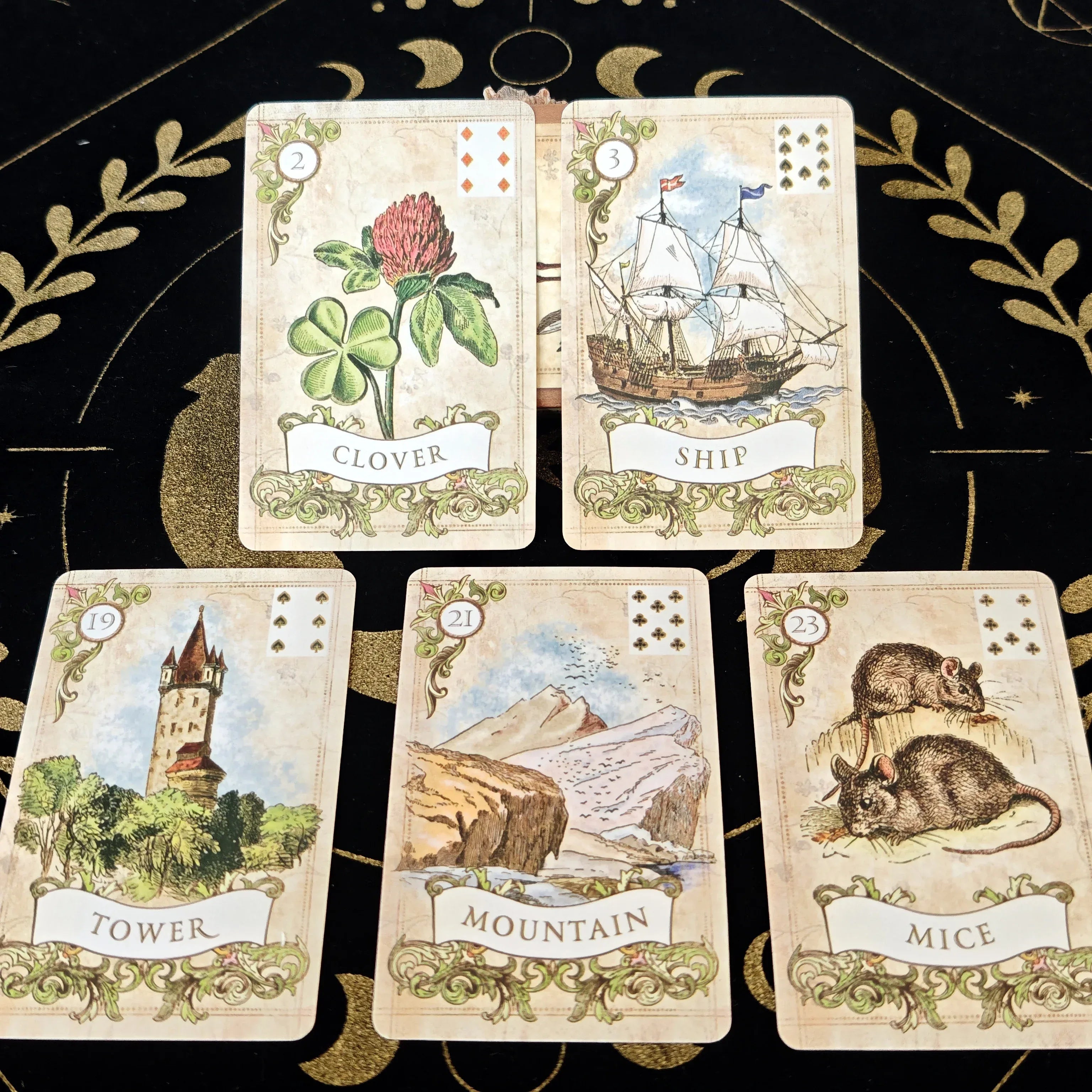 Old Style Lenormand Cards - 38-Card Fortune-Telling Deck for Beginners in English