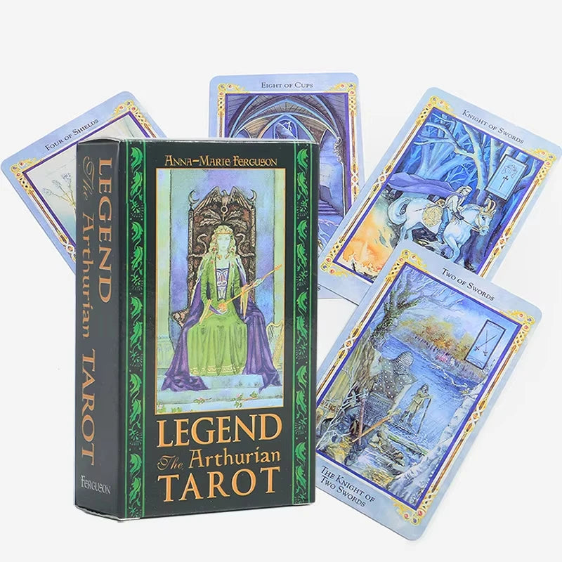 ⚔️ Legend: The Arthurian Tarot Deck – 78 Cards | Stunning Watercolor Art & Celtic Knotwork | Complete Guidebook Included | Family & Party Board Game Edition