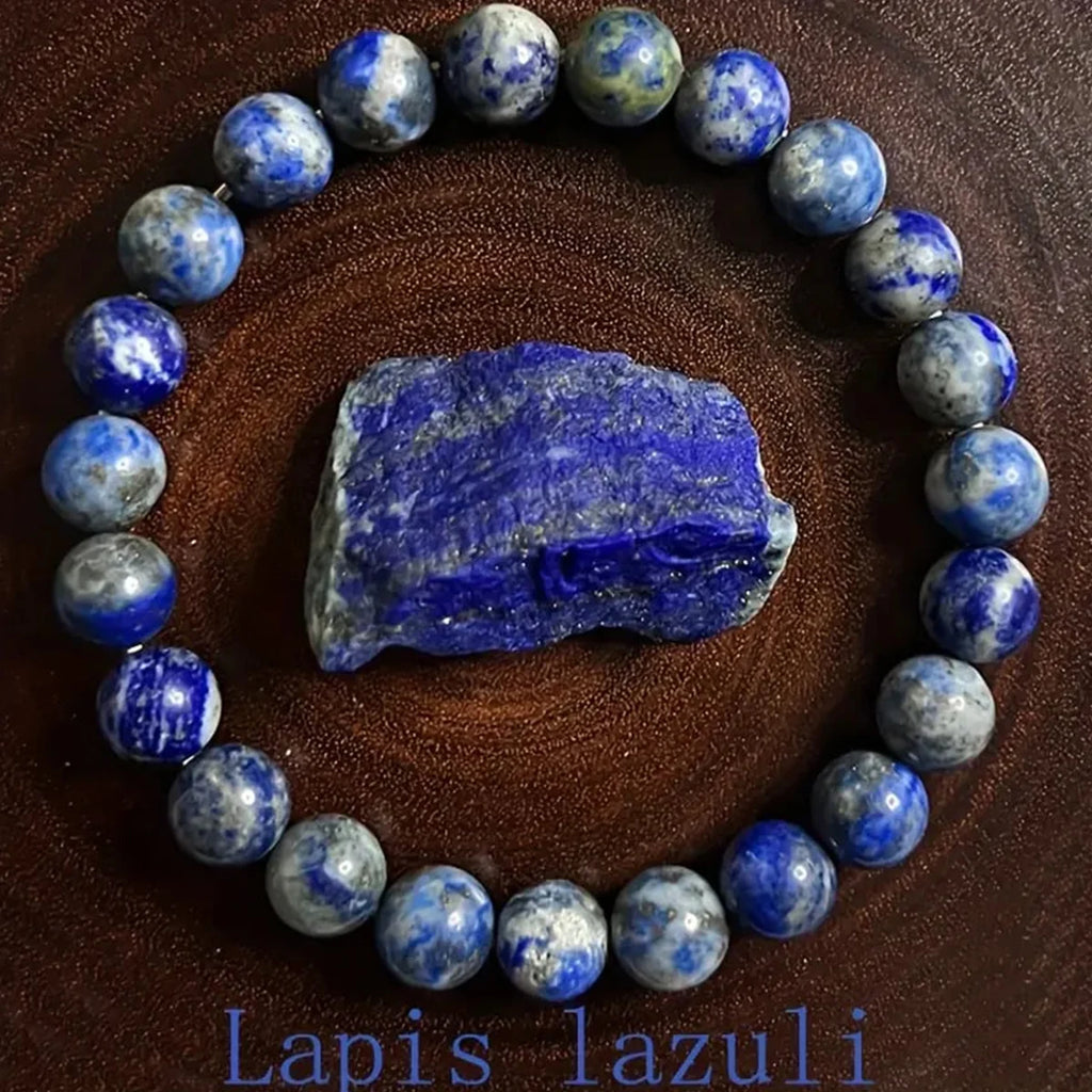 ✨ Unisex Lapis Lazuli Bracelet – 8mm Natural Stone Jewelry – Perfect Everyday Gift for Balance and Wisdom