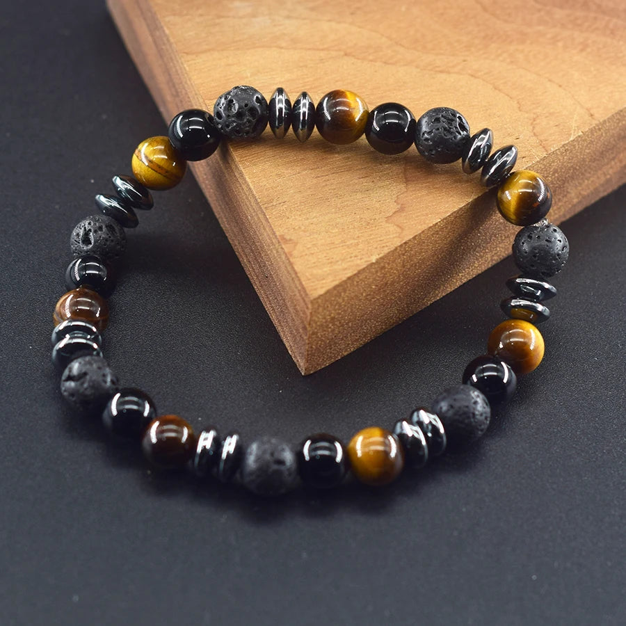 ✨ Natural Yellow Tiger Eye Stone Beads Bracelet – Wealth, Abundance & Prosperity Attraction – Real Jewelry for Men & Women