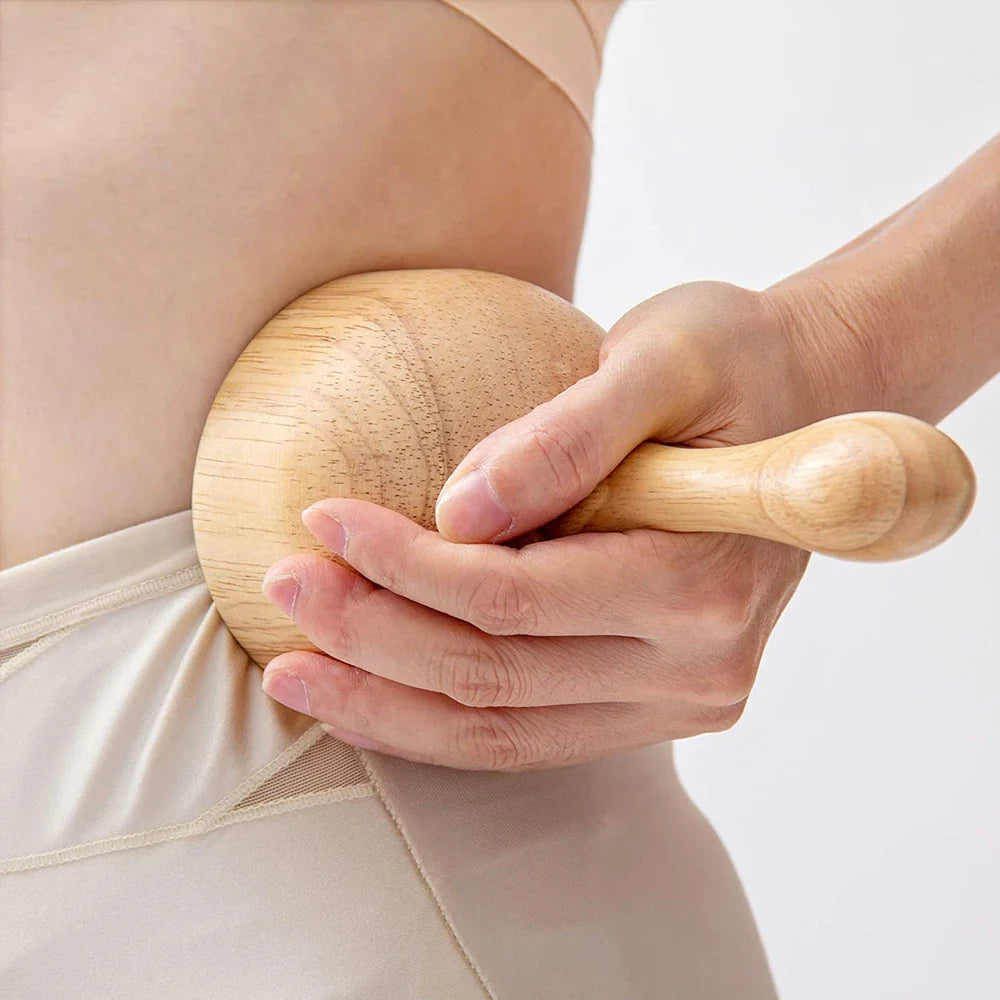 Wooden Handheld Massage Cup – Swedish Wood Therapy Cup for Lymphatic Drainage, Body Sculpting & Anti-Cellulite Gua Sha﻿