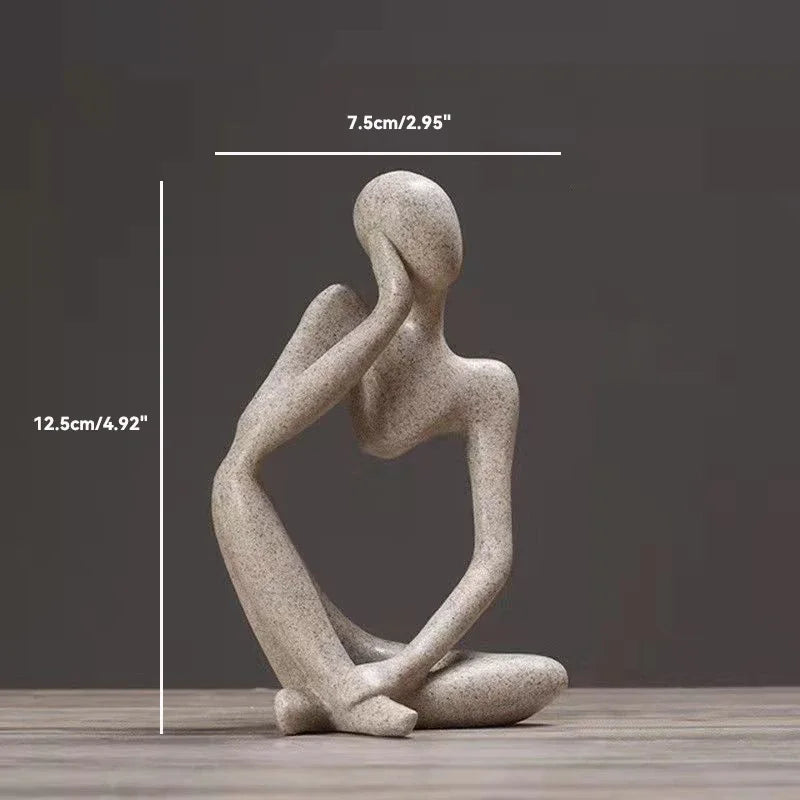 🧘‍♂️ Sand Color The Thinker Abstract Statue – Nordic Style Yoga Figurine for Living Room & Desk Decoration | Maison Home Décor | Free Shipping Sand color Small 2