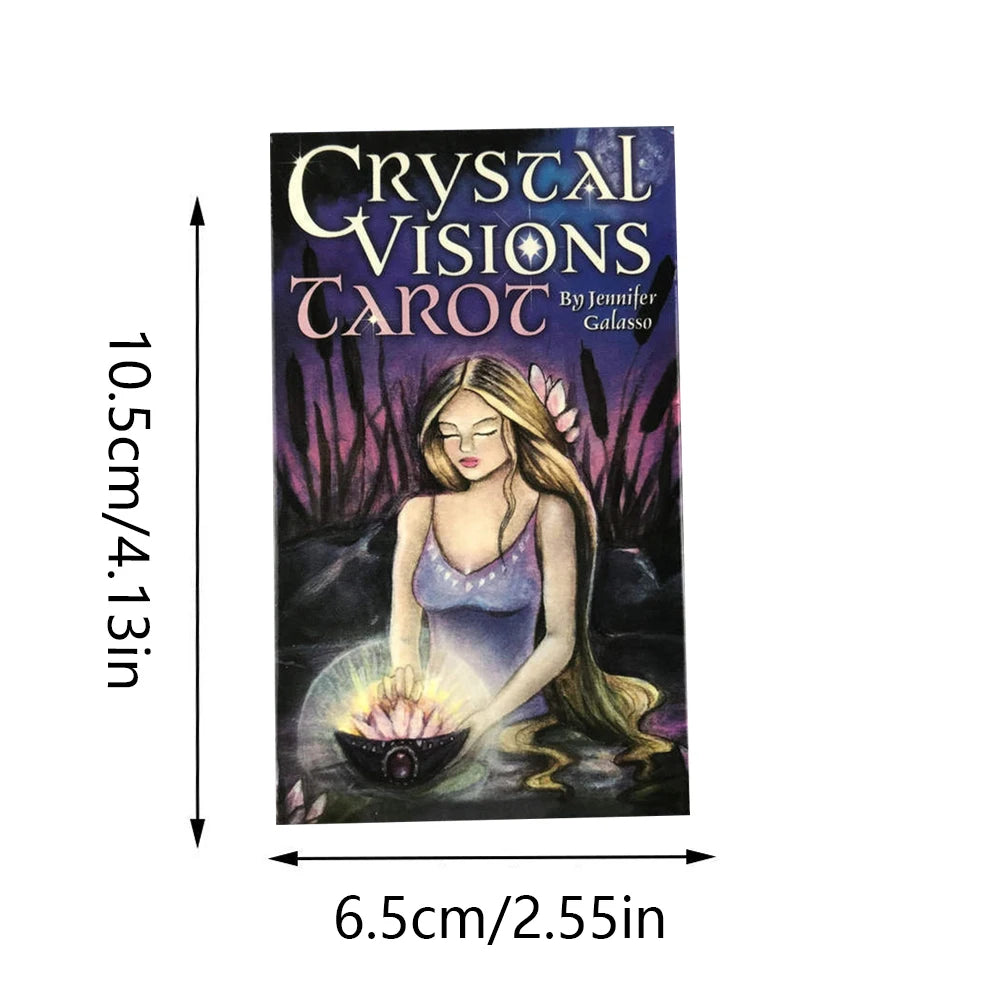 💎 Crystal Visions Tarot Deck – 78 Cards + Unknown Card | Classic Rider-Waite Symbolism with Ethereal Art | Guidebook Included | Divination & Party Board Game
