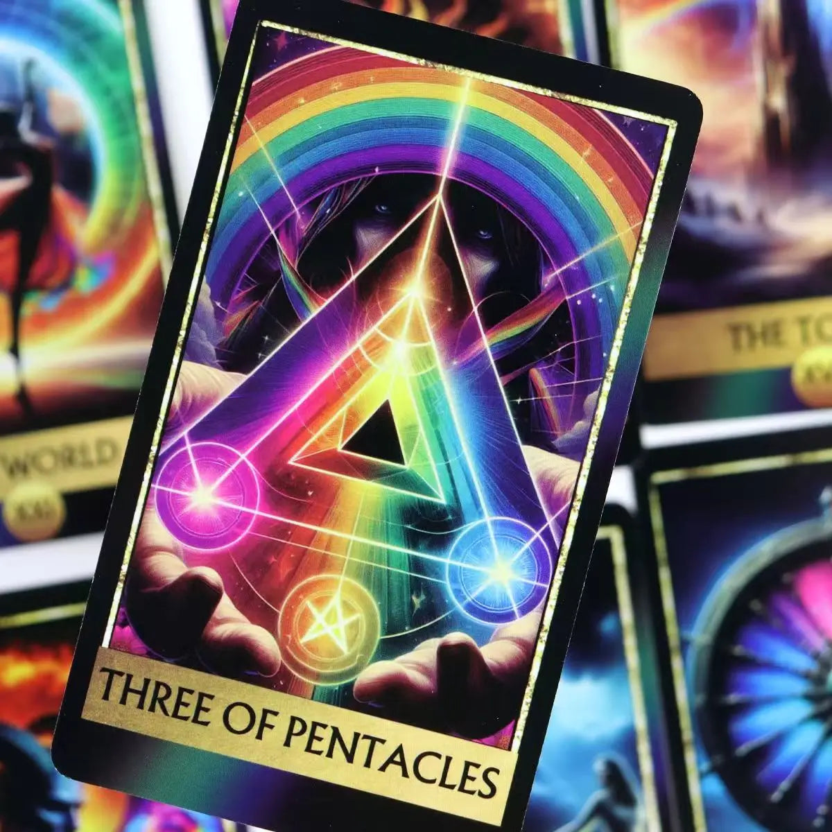 🌈 Rainbow Tarot Deck – 78-Card Colorful Tarot & Oracle Cards | Illustrated Divination Wisdom Set Based on RWS System for Beginners Default Title