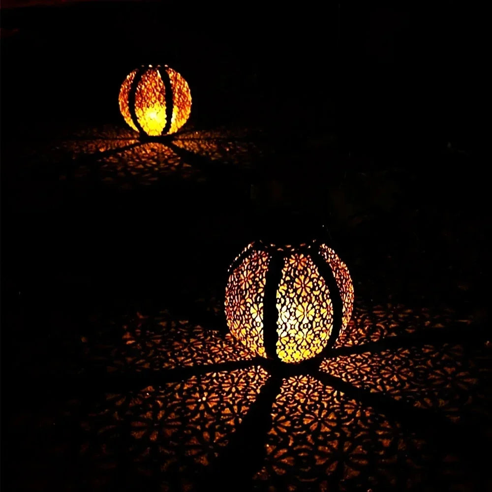 🌞 Outdoor Garden Solar Light Iron Art Hanging Light – Hollow LED Landscape & Projection | Waterproof & Stylish Garden Décor