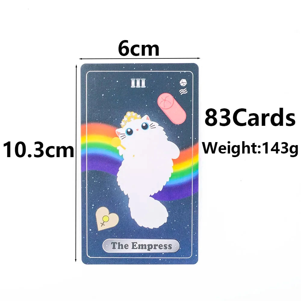 🐱 Yin Yang The Cat Univercat Tarot Deck – 83 Magical Cards | English Edition | Divination & Family Board Game Set