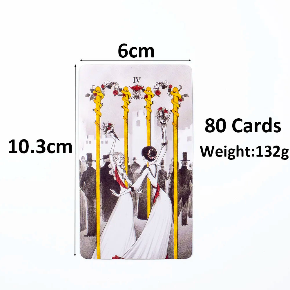 Secret Mirror Tarot – 80-Card English Divination Deck for Family Gatherings, Board Games, and Spiritual Exploration (12x7 cm)