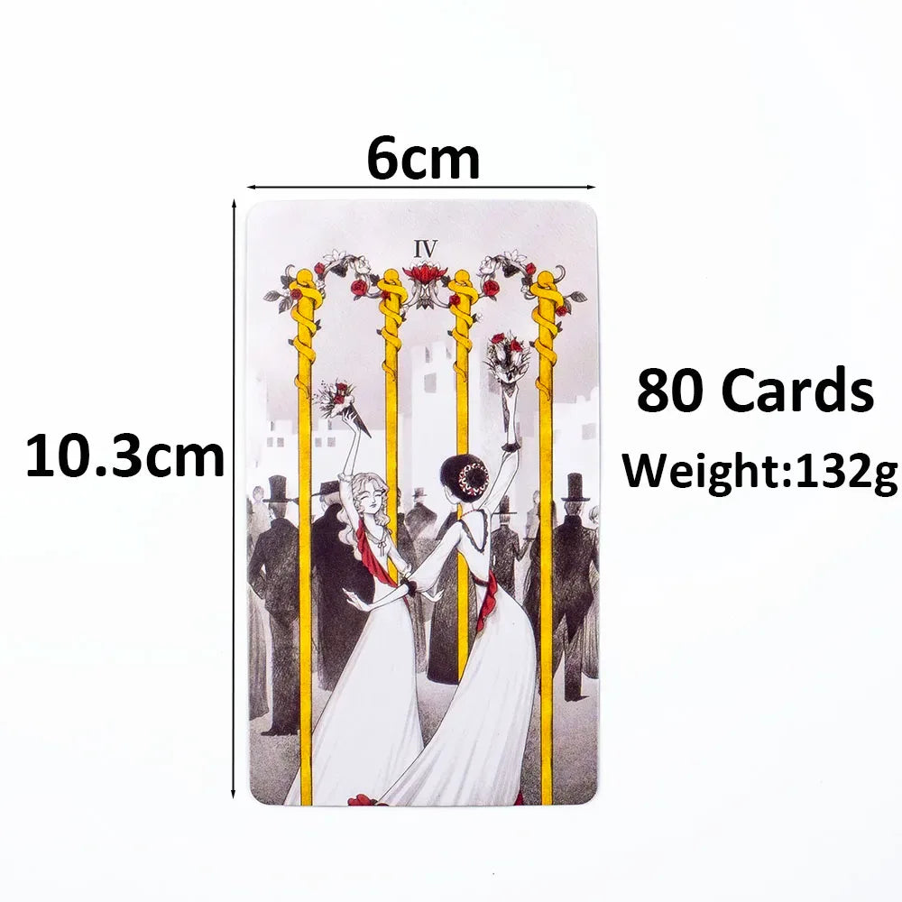 Secret Mirror Tarot – 80-Card English Divination Deck for Family Gatherings, Board Games, and Spiritual Exploration (12x7 cm)