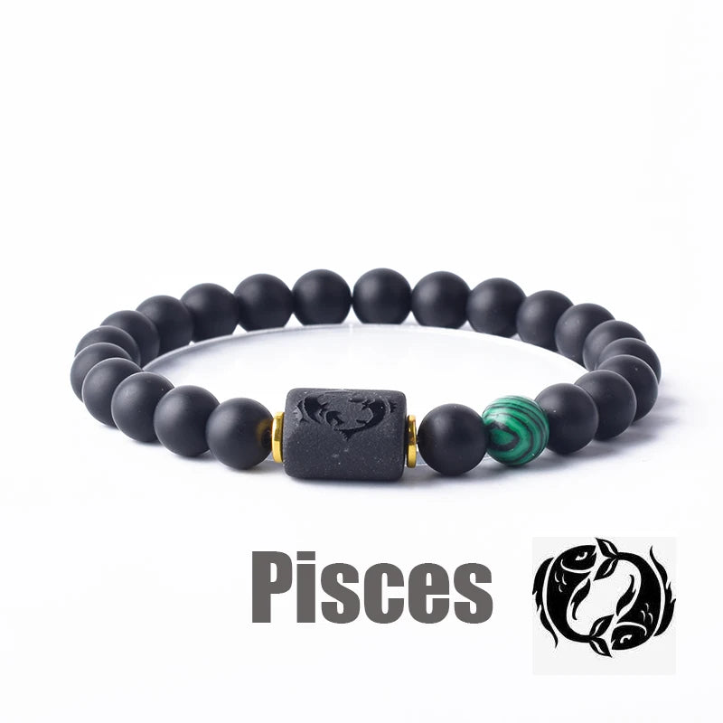 ✨ Zodiac Sign Bracelet Homme 12 Constellation Bangles – Adjustable Unisex Astrology Jewelry | Gemini, Virgo, Leo, Libra & More | Perfect Friendship Gift 30 8mm Beads