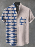🌿 The Ethno-Luxe Heritage Linen Shirt: Premium Men's Casual Short-Sleeve Top – High-Definition Ethnic Artistic Print, Breathable Organic Cotton-Linen Fabric, and Sophisticated Button-Down Tailoring YHBKYF9