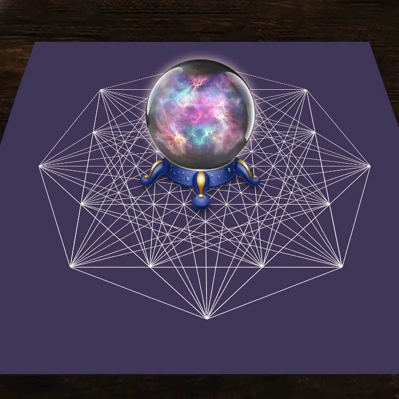 Moon Phase Tarot Card Tablecloth - Gold for Spiritual Readings and Rituals