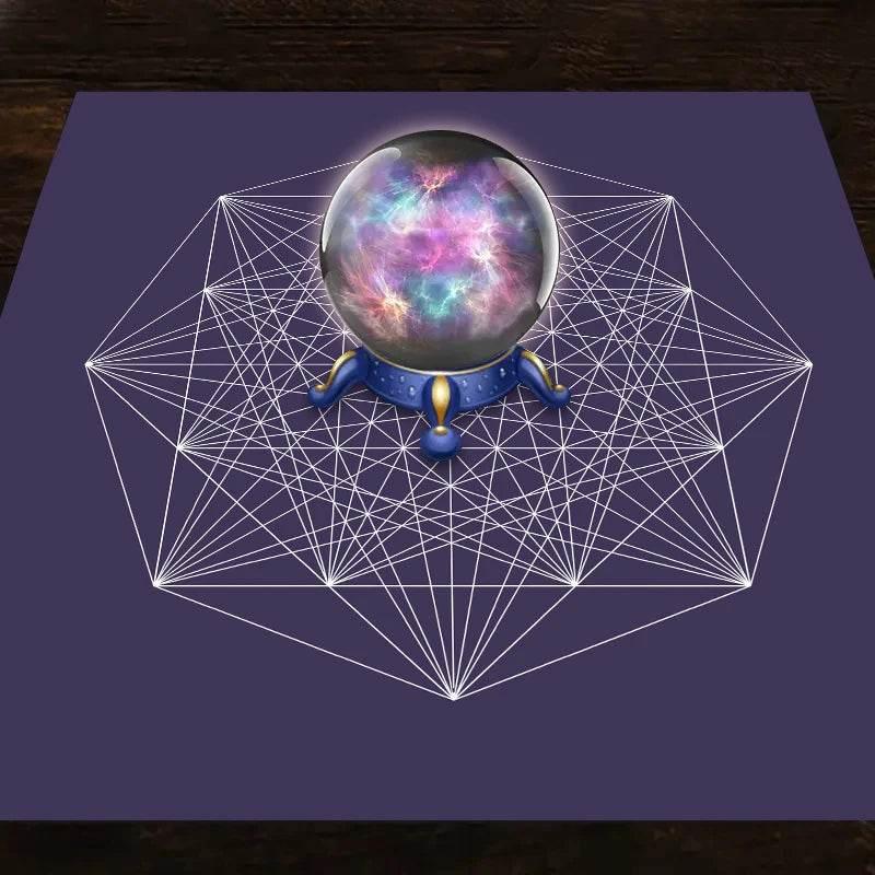 Moon Phase Tarot Card Tablecloth - Gold for Spiritual Readings and Rituals
