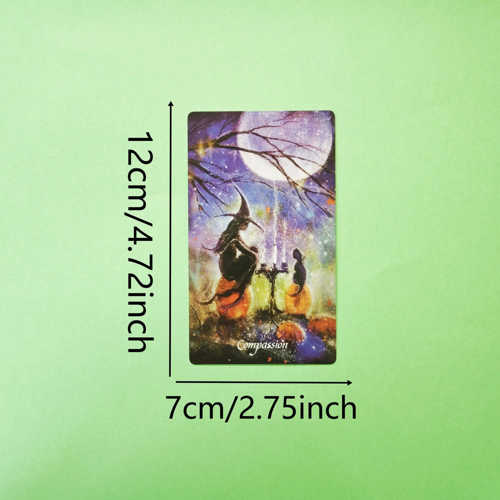 🔥12x7cm Earthly Souls Spirits Oracle Deck | 59 Cards with Folded Guidebook – Dark Edition