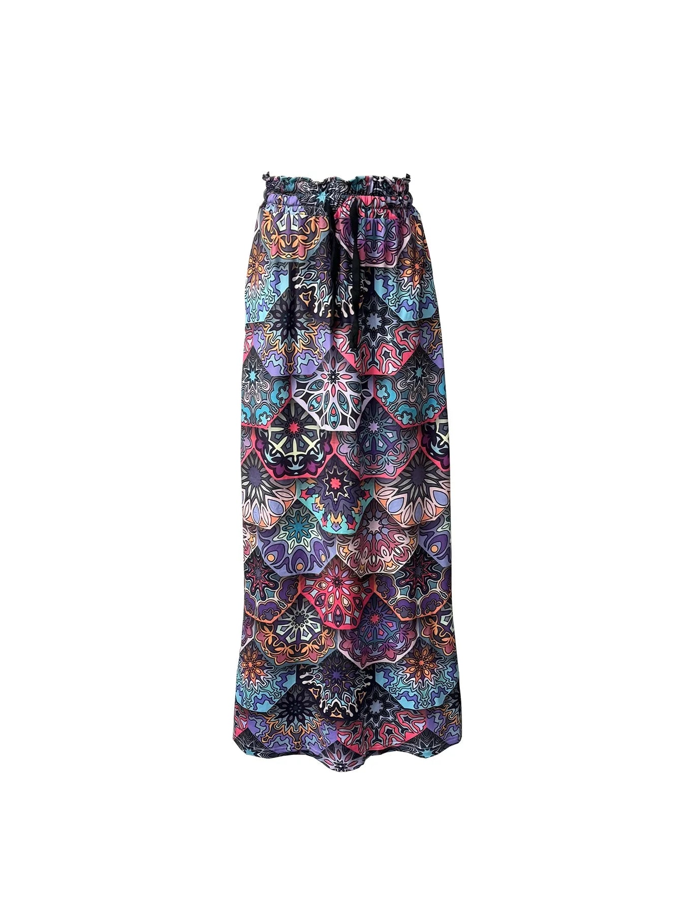 🌟 Wish Spring/Summer New Bohemian Women's Loose 3D Digital Printed High Waist Skirt﻿