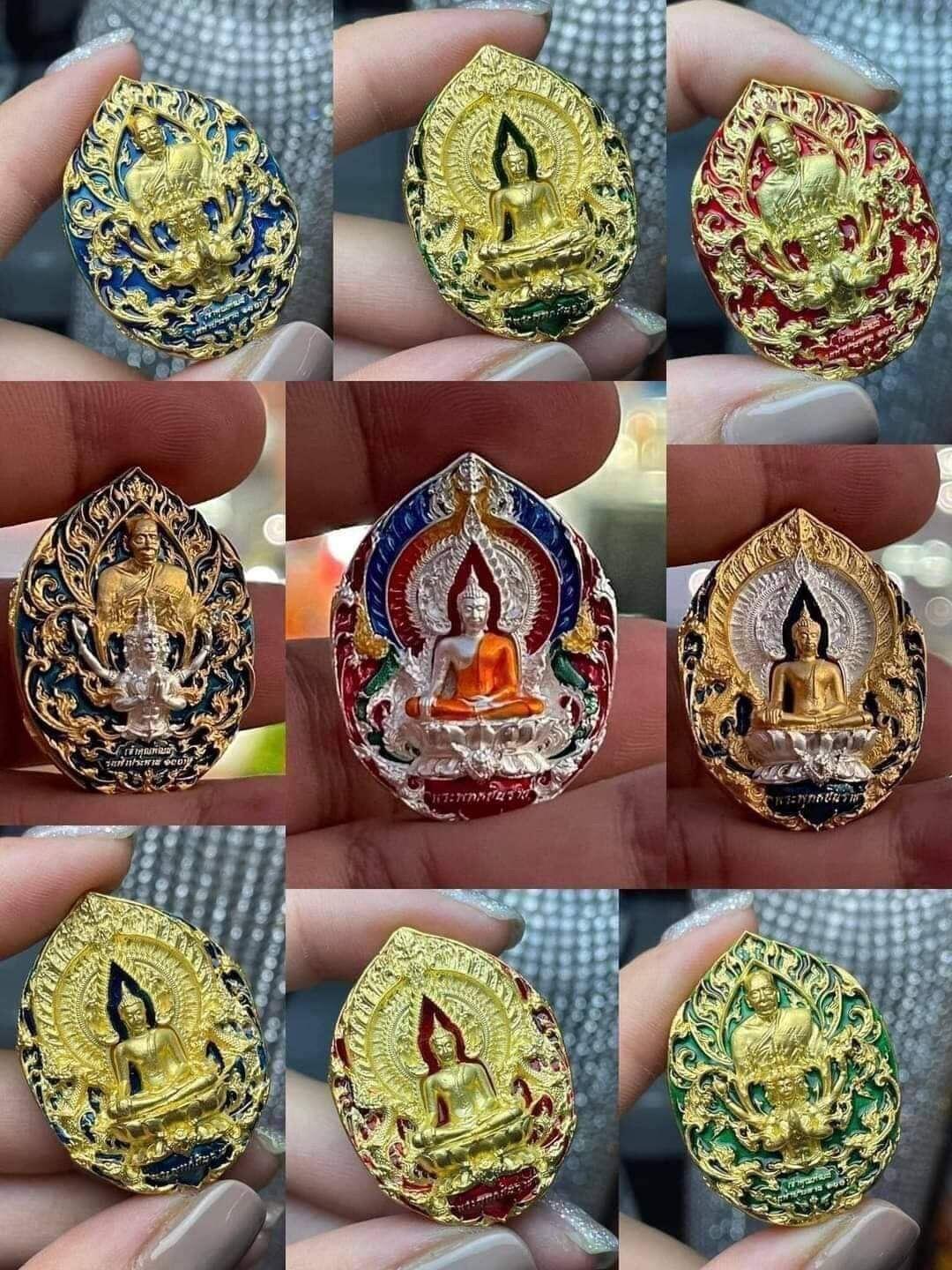 Phra Phuttha Chinnarat Medal on Lotus Throne – 100th Anniversary Edition Blessed by Luang Pho Phat, Wat Huai Duan