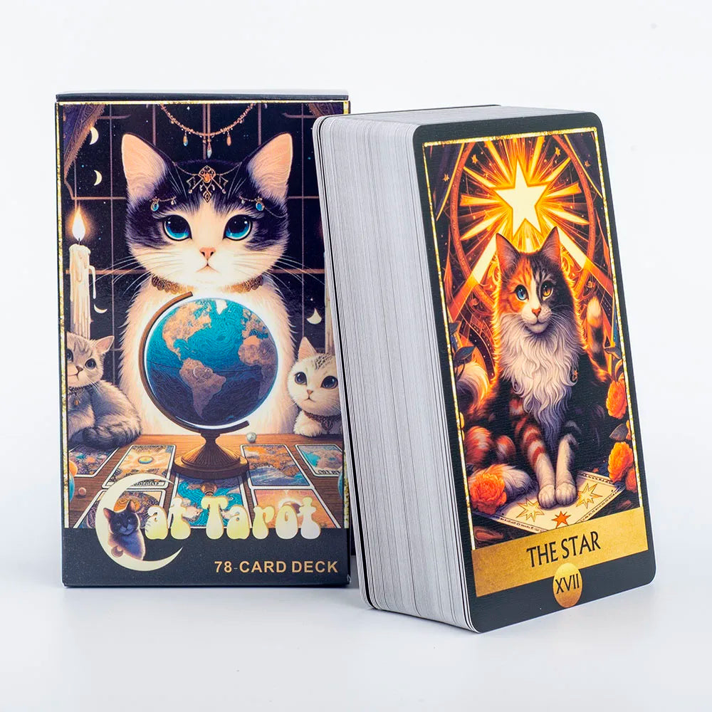 🃏 Cat Tarot – A 78 Card Deck High Quality English Version Board Game for Easy and Fun Fortune Telling Perfect for Family Gatherings