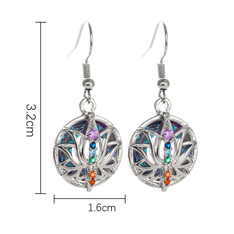 🌸 Elegant 7 Chakra Lotus Necklace: Healing Stone Pendant for Women – Energy Balance Yoga Jewelry & Meaningful Anniversary Gift