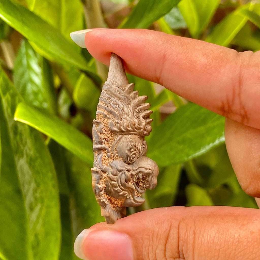 Majestic Thep Phaya Krut Head - Powerful Thai Alloy Casting with 8 Silver Takrut Scrolls by Kruba Ariyachart, Wat Saeng Kaew Phothiyan, 2015