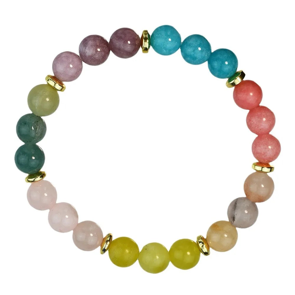 ✨ 7 Chakra Yoga Meditation Bracelet – Natural Aquamarine Stone Bangle for Men & Women – Includes Encouraging Words Card, Healthy Healing Jewelry