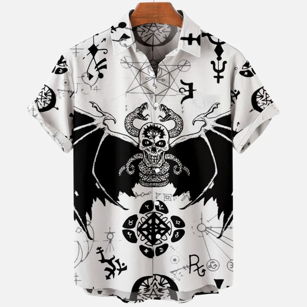 👹 The Demonic Abyss: Premium Men’s Horror 3D Printed Hawaiian Shirt – High-Definition Surreal Devil Graphic, Ultra-Breathable Performance Fabric, and Sophisticated Urban-Gothic Loose Fit Short-Sleeve Summer Button-Down (S-5XL)