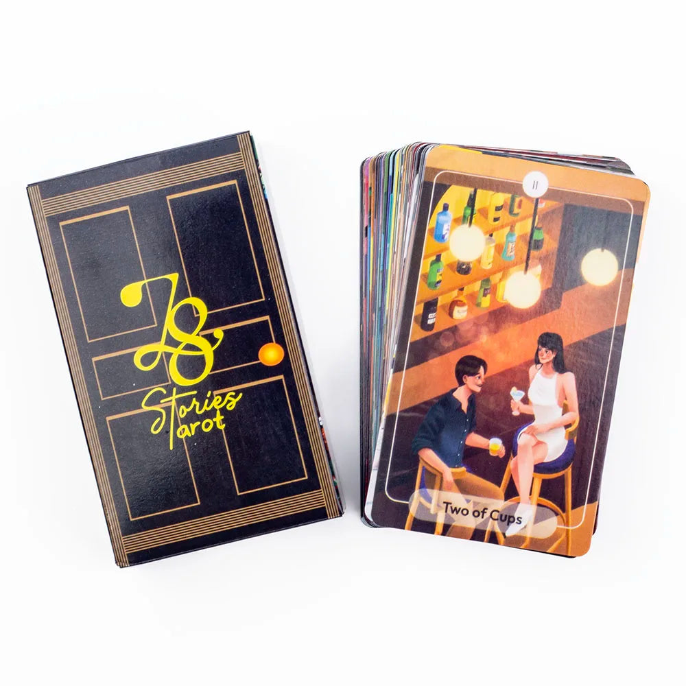 📖 78 Stories Tarot Deck – English Version Oracle Cards with PDF Guidebook | 79-Card Prophecy Deck for Family, Friends & Party Board Games