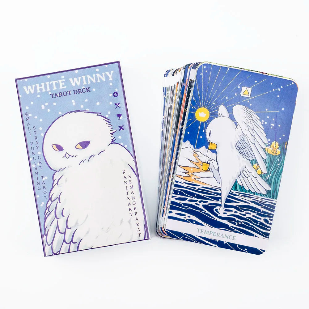 🦉 White Winny Tarot – 80-Card Fortune Telling & Divination Deck with PDF Guidebook for Intuitive Readings, Self-Discovery & Party Board Game