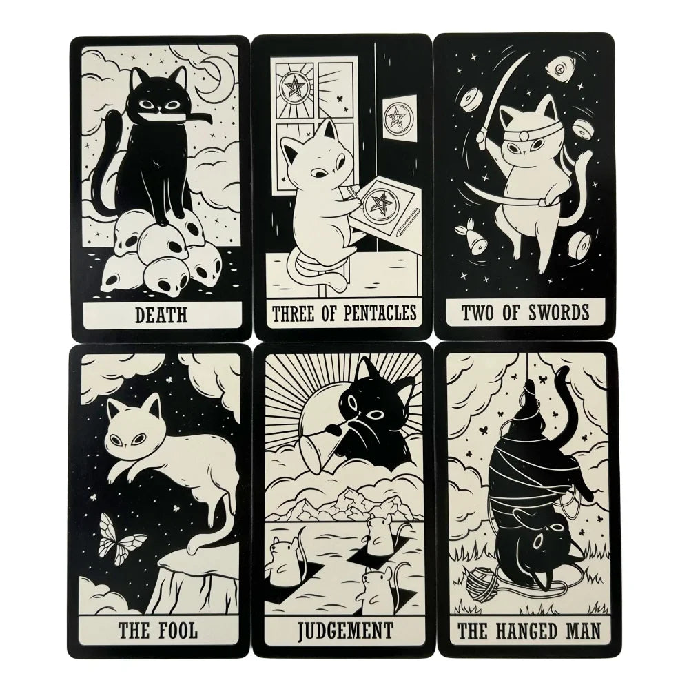 Cat Kitten Tarot Cards – 78-Card English Oracle Deck for Divination, Spiritual Insight & Family Board Games
