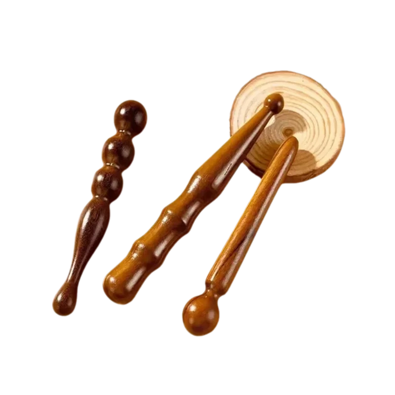 Wooden Acupoint Stick – Foot, Head, and Body Meridian Massage Tool for Acupoint Stimulation and Muscle Relaxation﻿ 3PCS Set