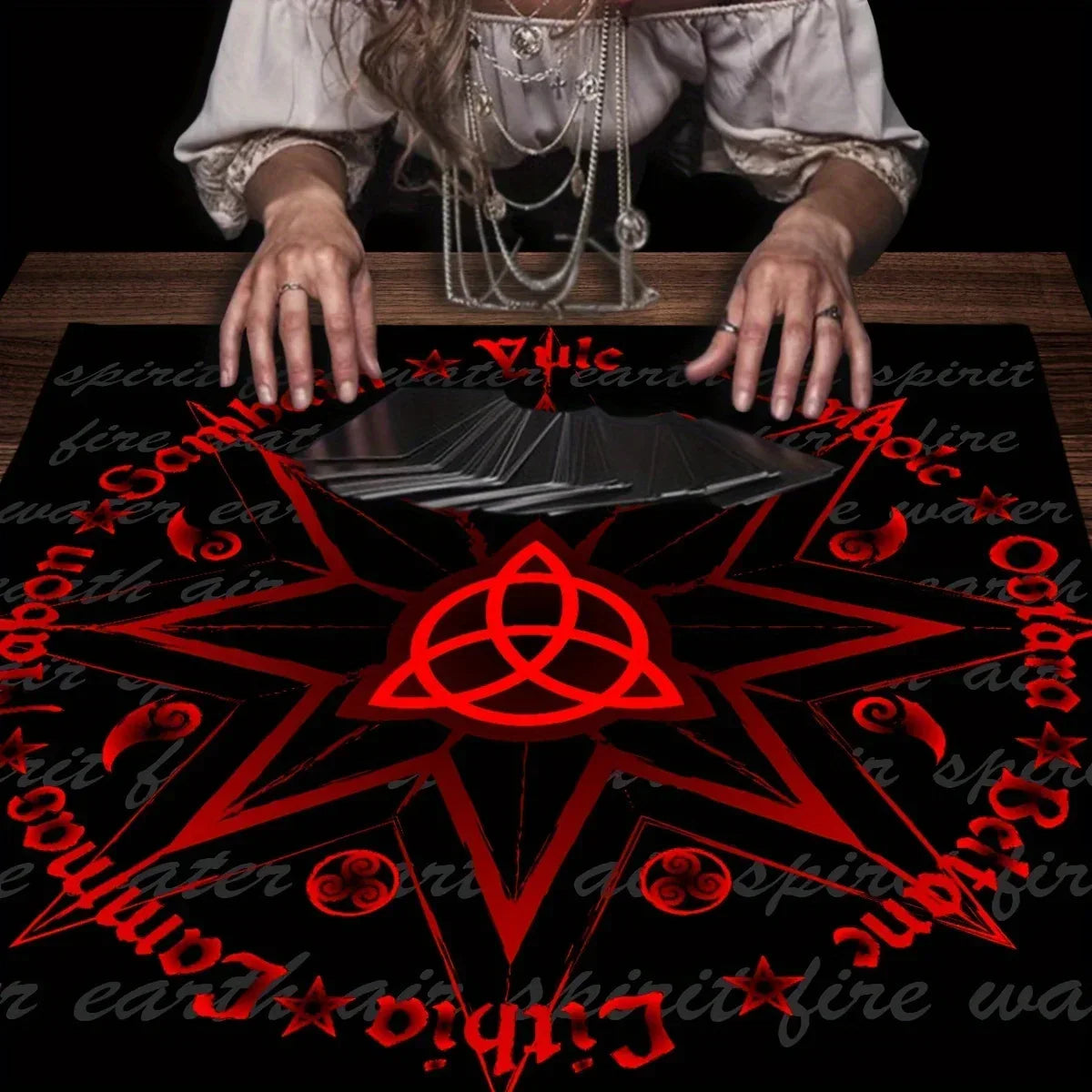 🌠 Tarot Tablecloth Astrology Witch Home Decor | Themed Altar Cloth for Christmas, Halloween, Thanksgiving & Spiritual Events