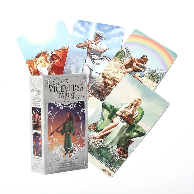 🌟 Vice Versa Tarot – Unique Double-Sided 78 Cards and Comprehensive Guidebook for Spiritual Divination and Social Gameplay