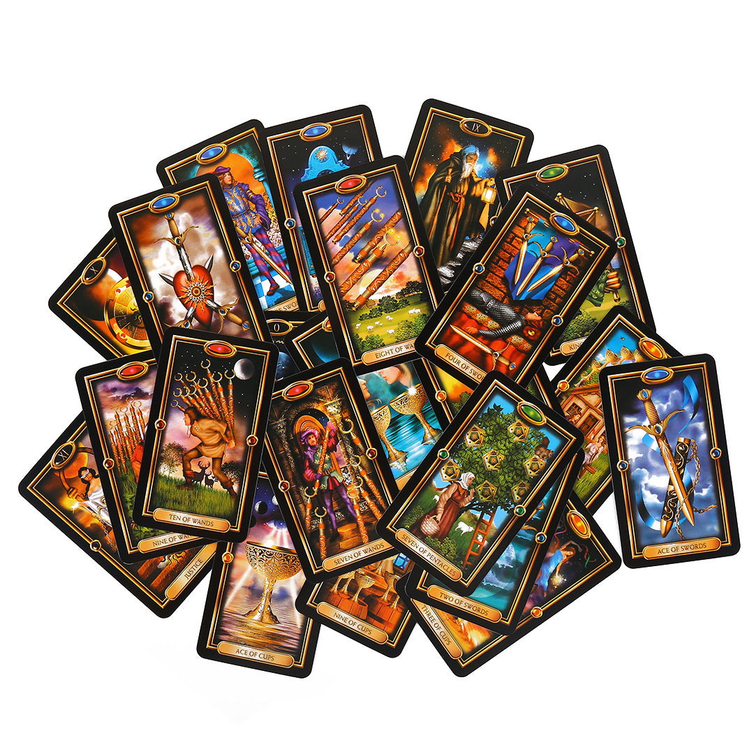 Easy Gilded Tarot Cards – 78-Card Gold Foil Deck for Guidance, Divination, and Family Board Games
