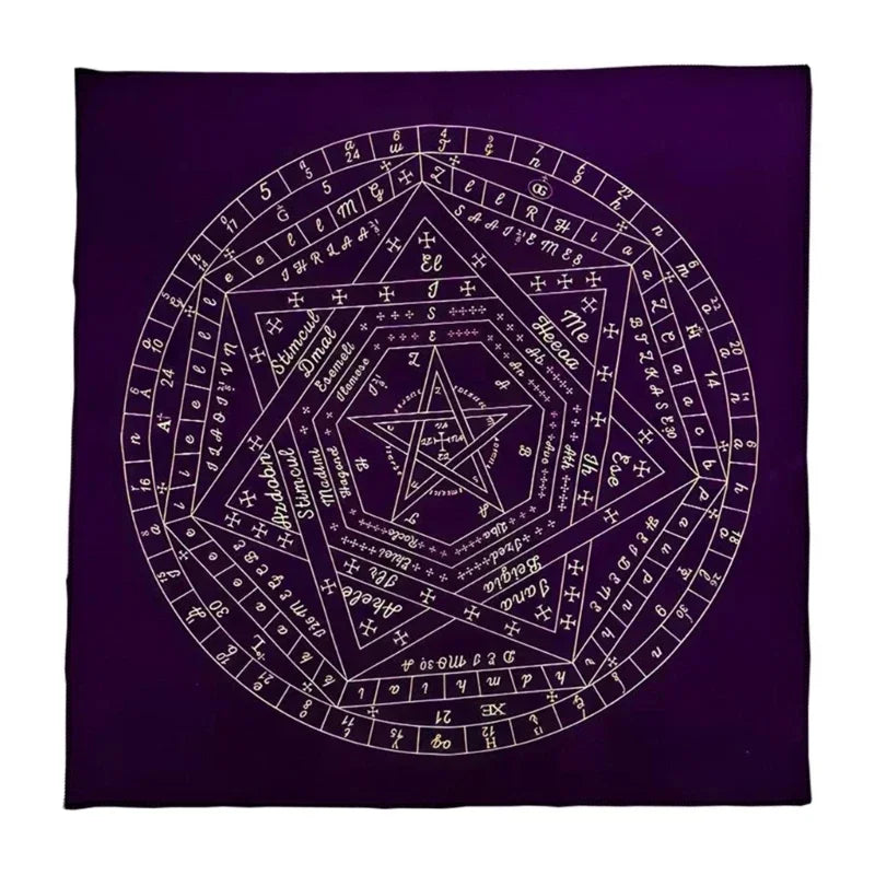 🎲 Square Shape Pendulum Divination Altar Tablecloth | Tarot Pad & Rune Table Cloth – Astrology Oracle Board Game Mat C
