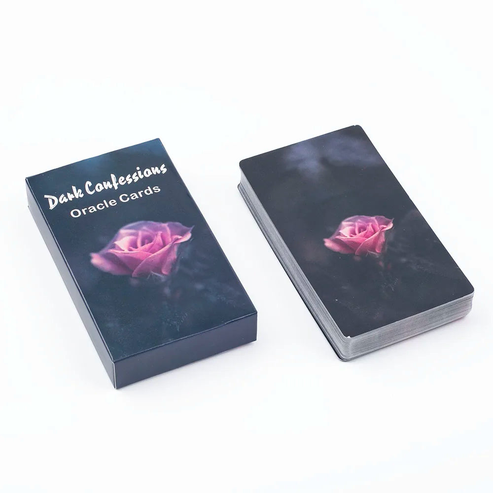 Dark Confession Oracle Cards – 50-Card Twin Flame & Love Keywords Deck with Messages for Psychic Divination and Board Games