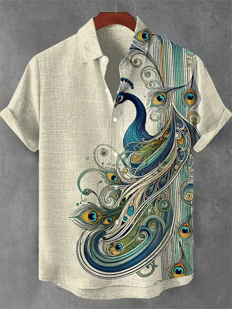 ✨ Emerald Noir Retro-Linen Cat Shirt: Men’s Artistic Dark Green Short Sleeve Top with Vintage Black Cat Graphic & Breathable Heritage Fabric (2026 Edition) JU791